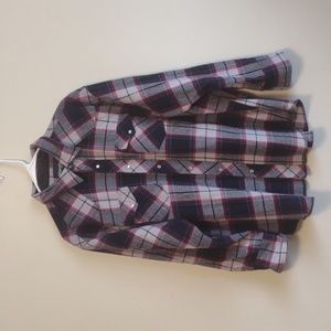 Wrangler shirt Men's heavy 100% cotton pearl-snap  Size XXL Red/black pl…